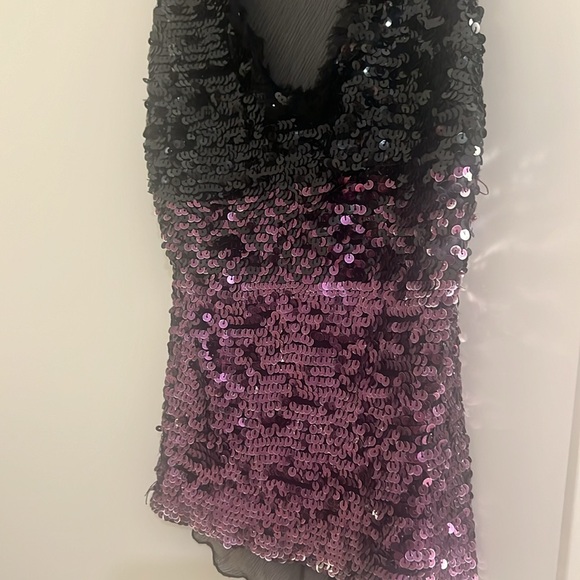 Citrine black and purple sequin silk top - Picture 3 of 7
